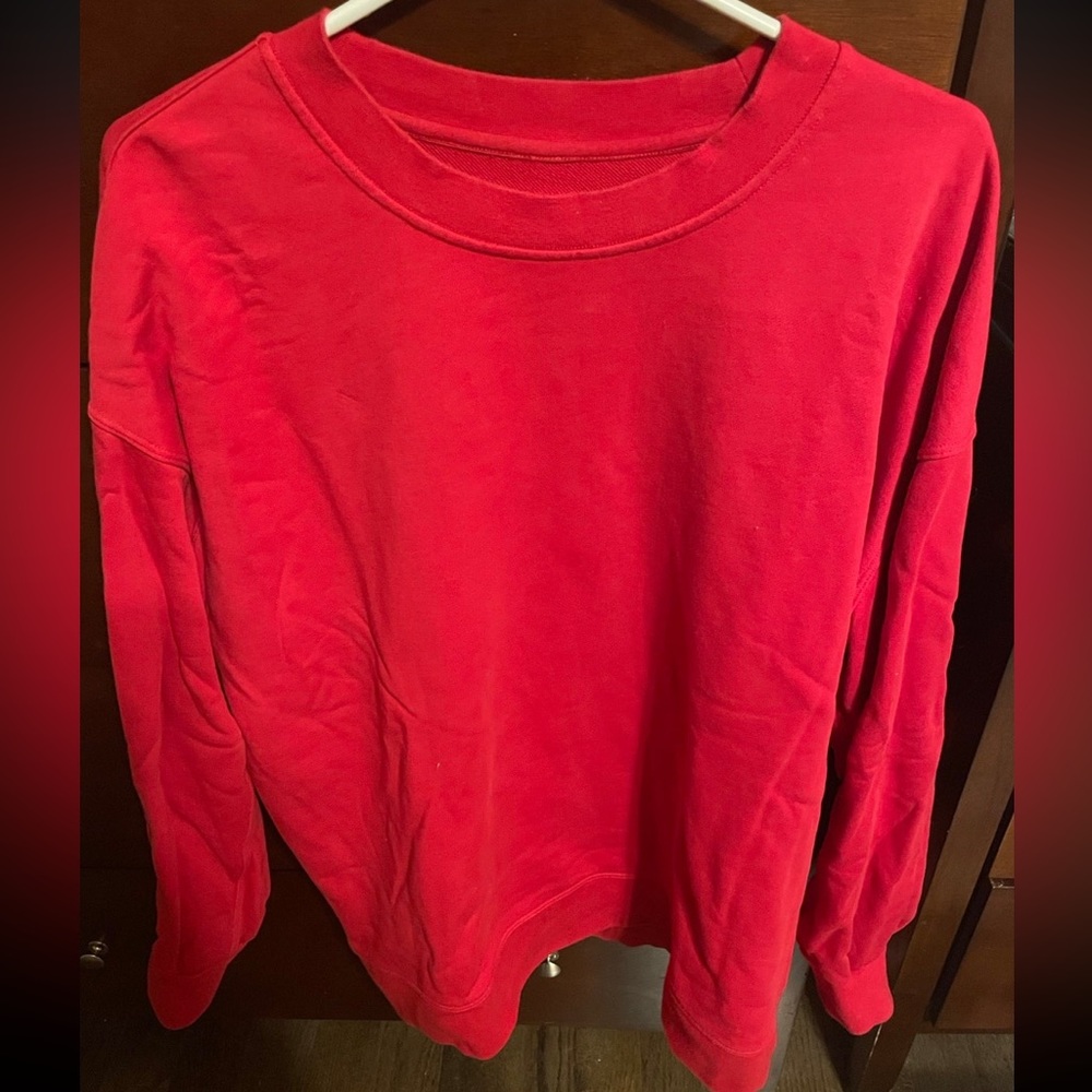 lululemon pefectly oversized crewneck love red SIZE 10